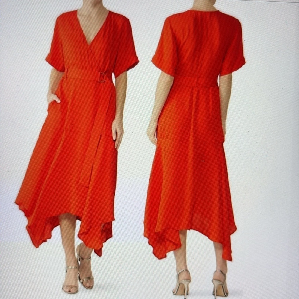 ALC Claire Silk Short Sleeve Wrap Dress 0
